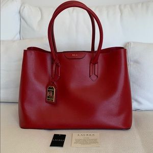 Lauren by Ralph Lauren red leather handbag
